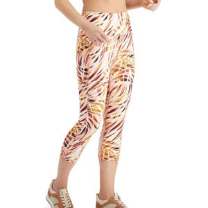 Ideology Women's Pink Gym Workout Cropped Leggings Pink Medium NEW